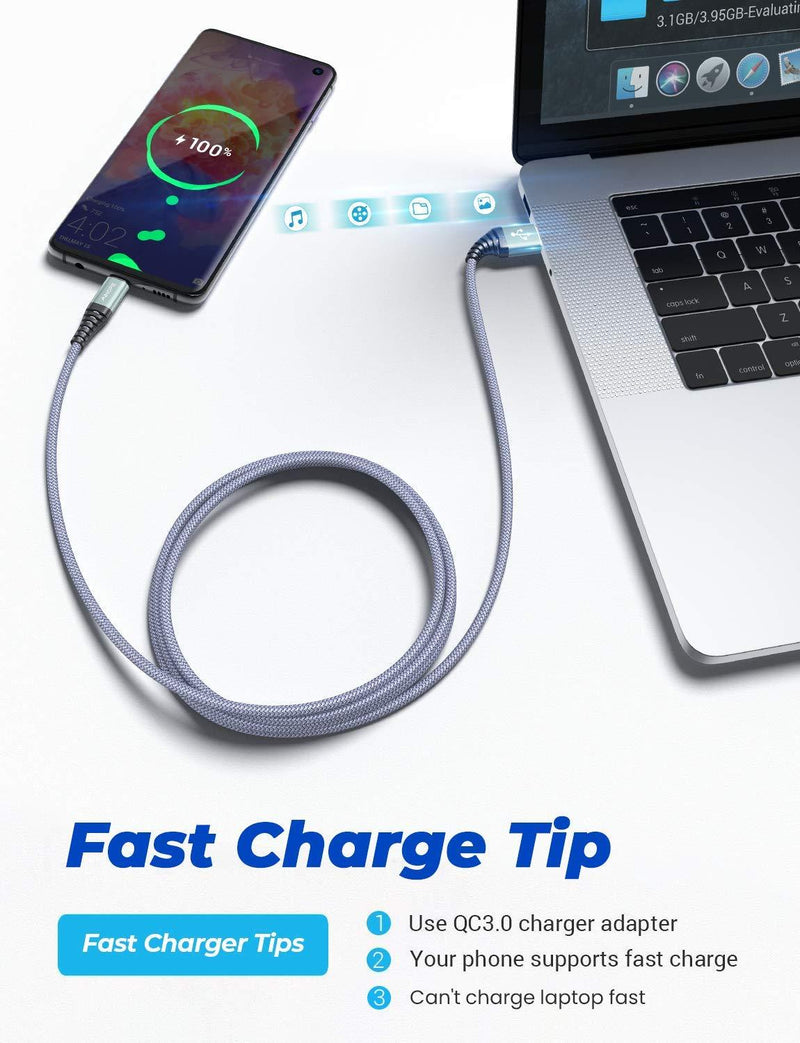 2 Pack 6.6FT Micro USB Cable Android Charger AINOPE Micro USB Cable, Android Charger Cord Compatible with Galaxy S6,J7 Edge Note 5 Durable Nylon Material (Grey) Grey 6.6Ft+6.6Ft