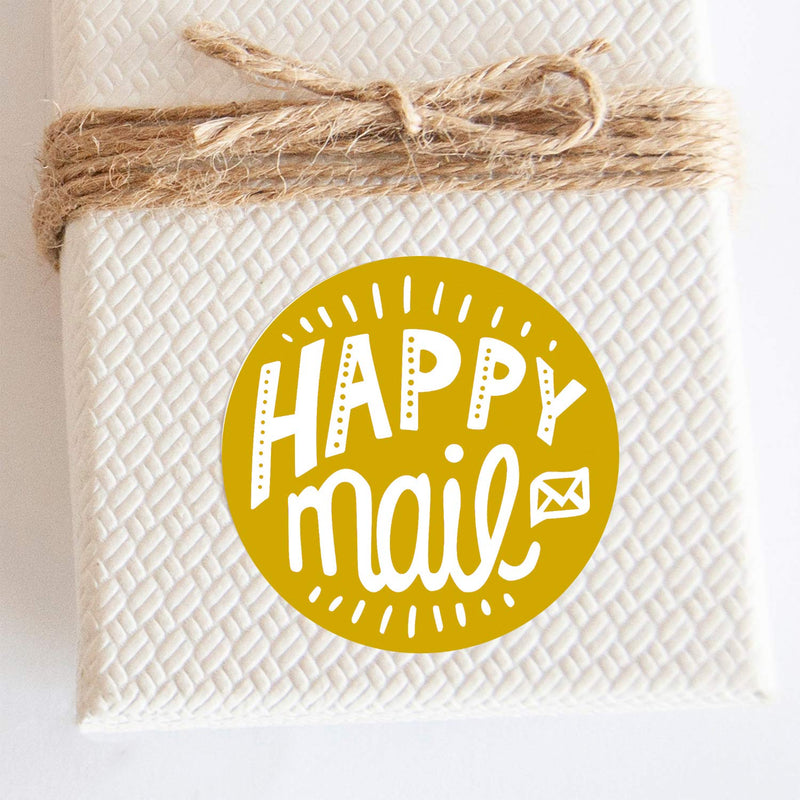 WRAPAHOLIC Happy Mail Business Stickers - 8 Kinds Colors Thank You Stickers, Shipping Stickers - 1.5 x 1.5 Inch 1000 Total Labels