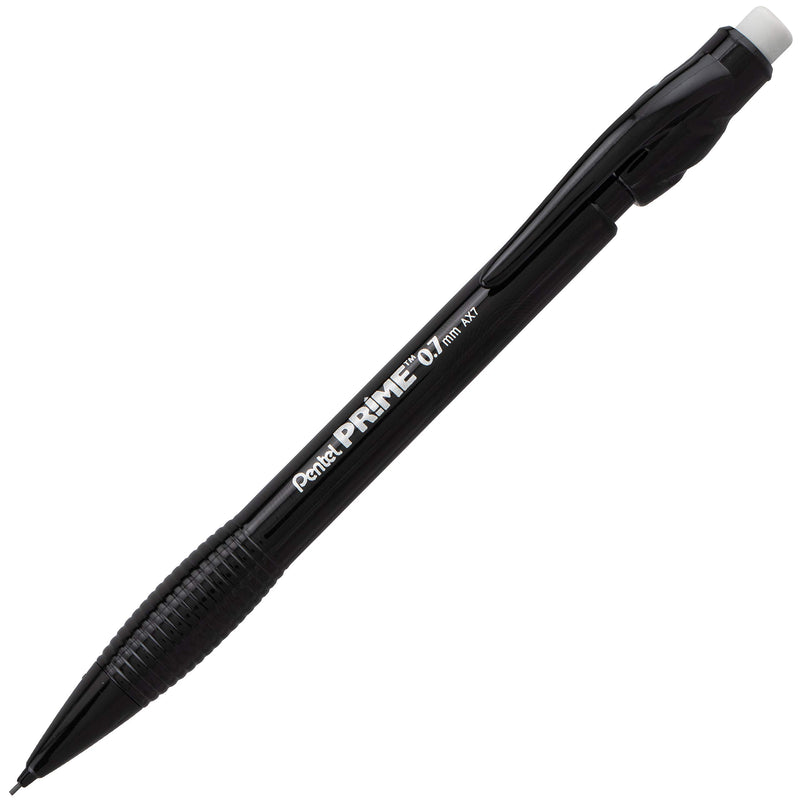 Pentel Prime Mechanical Pencil 0.7mm, Black Barrel, Box of 12 (AX7A)