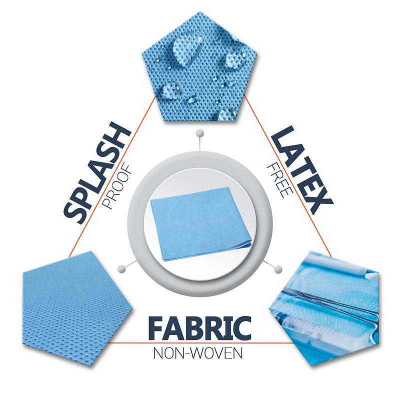 EZGOODZ Sterilization Wraps 15" x 15". Pack of 50 Blue Non-Woven Non-Sterile Pads for Surgical Instruments, Equipment. SMS Sheets 60 gsm for Sterilization of Medical Tools with Steam & Ethylene Oxide. 15" x 15"