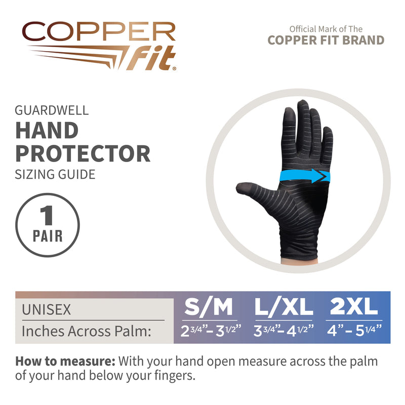 Copper Fit Guardwell Gloves Full Finger Hand Protection Large/X-Large