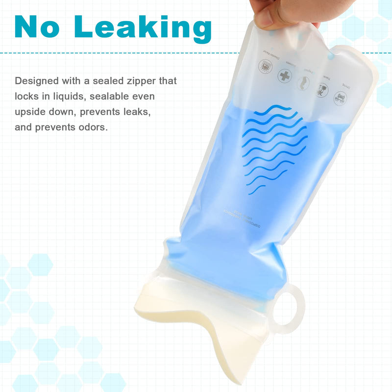 OUMEE 8/12/20 Pack 700ML Emergency Disposable Urinal Bags, Camping Pee Bags Unisex Urine Bag Vomit Bag for Travel Traffic Jam Portable Toilet Pee Bags for Men Women Children Patient White-12 Pack