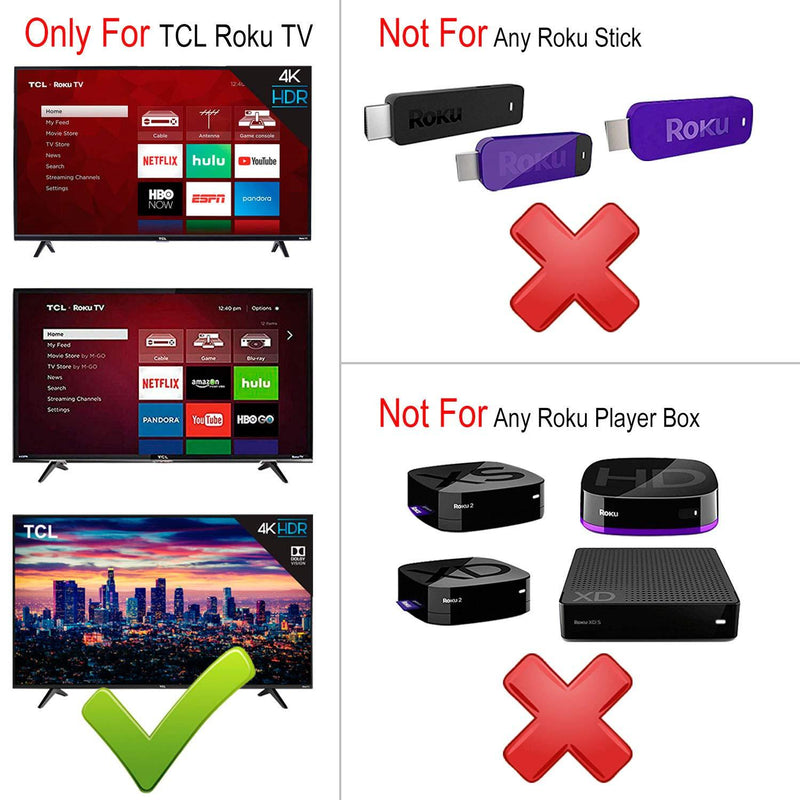 RC280 Replacement Remote fit for TCL Roku TV with Hulu Netflix Sling Starz App Shortcut Key 32S305 49S405 49S403 43S303 55S403 32S301 50FS3800 32S3750 32S3800 32S4610R 32S3850A 32S3700 43FP110
