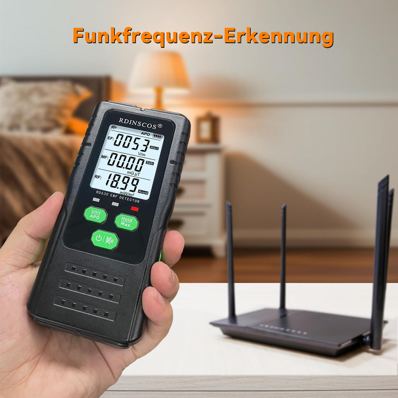 EMF Meter Radiation Detector Digital Electromagnetic Fields Hand-held EF/MF/RF Electromagnetic Radiation Meter with LCD EMF Inspections (RD630) RD630