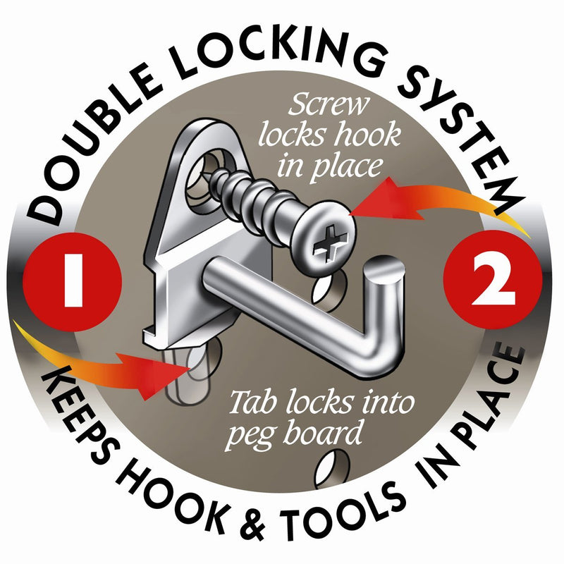 Triton Products 71413 DuraHook 4 -Inch Single Rod 30 Degree Bend 3/16-Inch Diameter Zinc Plated Steel Pegboard Hook for DuraBoard or 1/8 Inch and 1/4 Inch Pegboard, 10-Pack