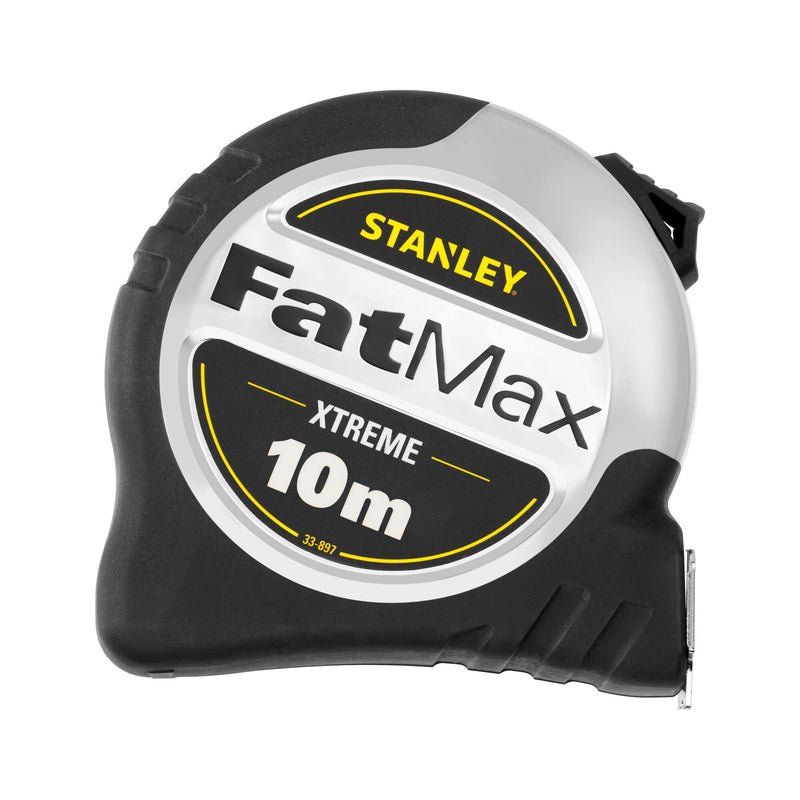 Stanley FatMax PRO Tape Measure Blade Armor 0-33-897 (10 m length, 32 mm width, accuracy class II, with lock & Mylar protective sight, automatic rewind, impact-resistant housing, belt clip) 10m