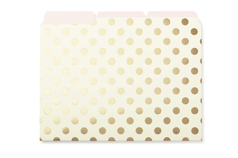 Kate Spade Gold Foil Dots File Folders set of 6