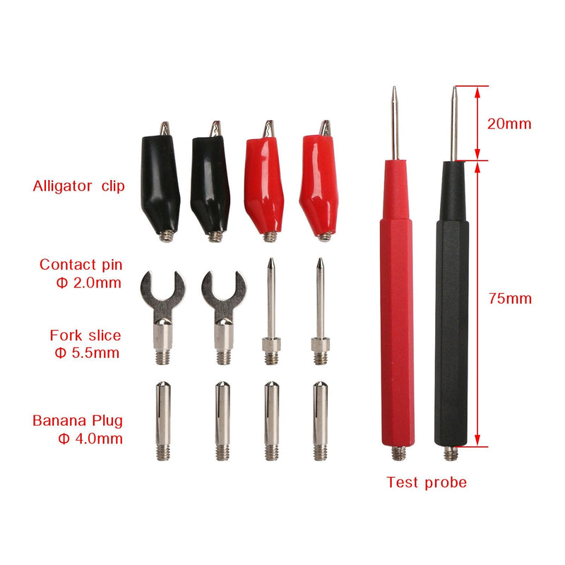 DROK® Multimeter Test Leads Kit, Replaceable Digital Multimeter Accessories, DMM Universal Combined Test Probes Cable Set, Banana Plugs Alligator Clips Replacements for Electronic Automotive