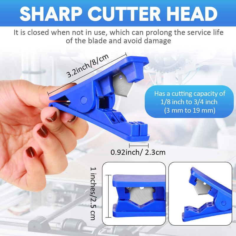 PTFE PlasticTubing Cutter Hose Tube Cutter Pipe Cutter Accurate Tube Cutting Tool for Nylon PVC PU Tube and Hose Cut up to 3/4 Inch OD Tube (Blue,3 Pieces) Blue