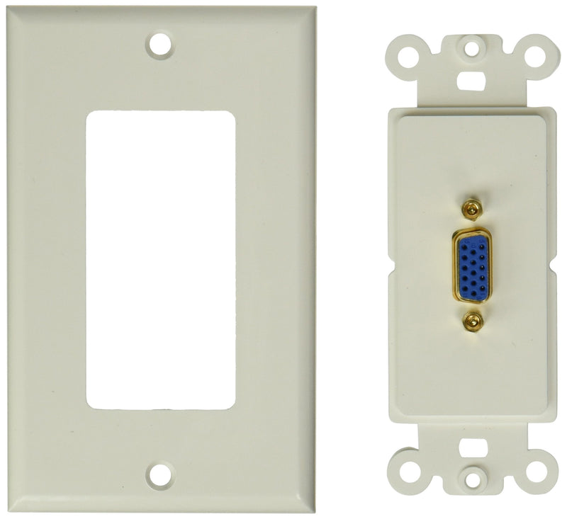 Monoprice 104568 1-Port VGA Wall Plate White