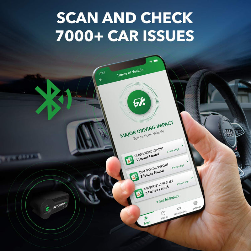 AUTOMEND PRO OBD2 Scanner Bluetooth - Code Reader Car Diagnostic Tool For iOS, Android | Universal OBD2 Scanner For Vehicles | OBDII Scanner and Vehicle Health Monitor | Check Engine Light Code Reader