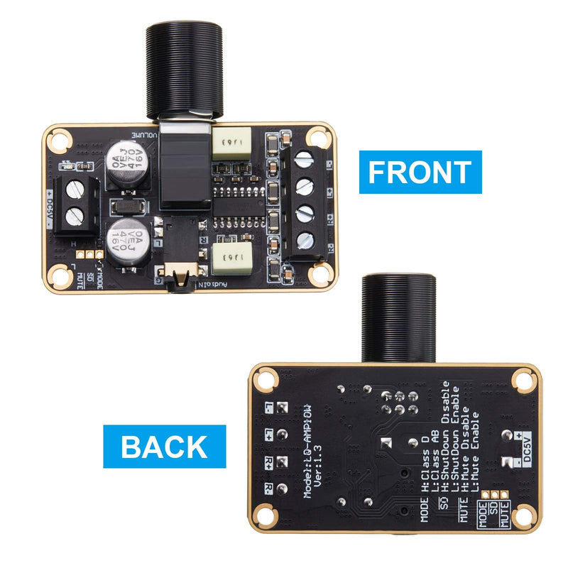 2 Pieces PAM8406 Mini Audio Amplifier Board DC 5V, 5W+5W Amplifier Module, Digital Power Amp Module Class D 2.0 Dual Channel Audio Stereo Amplify Board for DIY Sound System