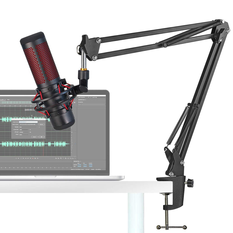 YOUSHARES QuadCast Boom Arm Stand - Professional Adjustable Scissor Mic Stand Compatible with HyperX QuadCast S Microphone