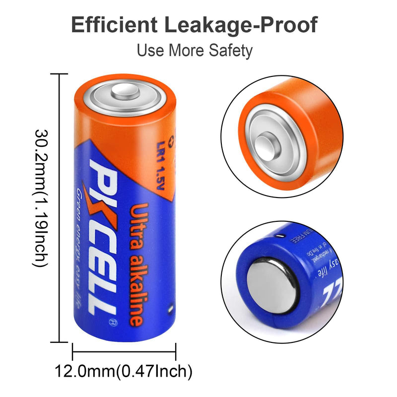 PKCELL N Alkaline Battery1.5V LR1 Long Lasting, All-Purpose N Battery- 4Count