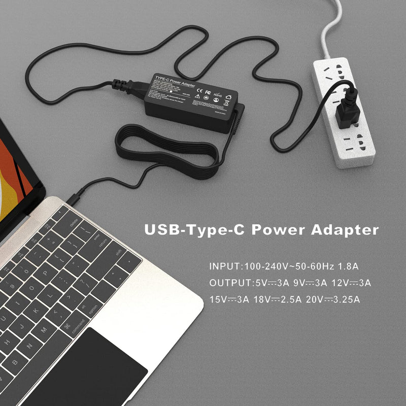 65W 45W USB C Charger for Dell Latitude 7420 5520 7410 5320 5420 7310 7320 9420 9510 7390 Chromebook 3100 3400 3380 5190 5300 XPS 13 9305 P28T P29T P86F P30T LA65NM170 HA65NM170 DA65NM190 LA65NM190