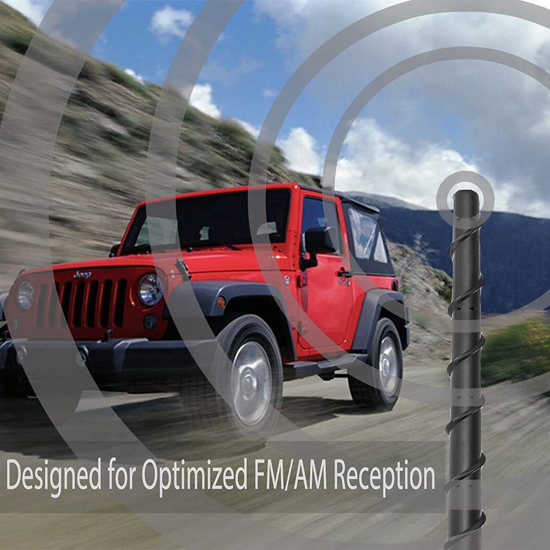 BASIKER Antenna for Jeep Wrangler Gladiator JK JT Rubicon Sahara Unlimited Sport 2007-2022, Jeep Wrangler Antenna Replacement, 13 Inch Car Radio Antenna Jeep Accessories for Optimized AM FM Reception 13 inch(Stubby)