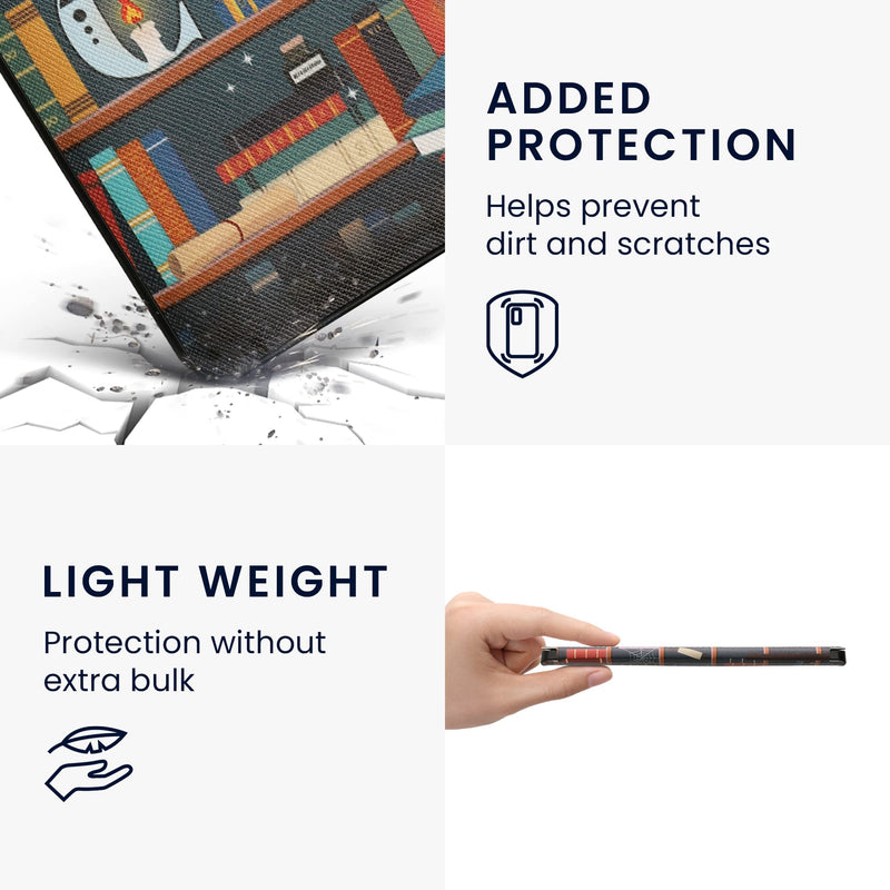 kwmobile Case Compatible with Kobo Aura ONE - Case PU e-Reader Cover - Library Motto Multicolor