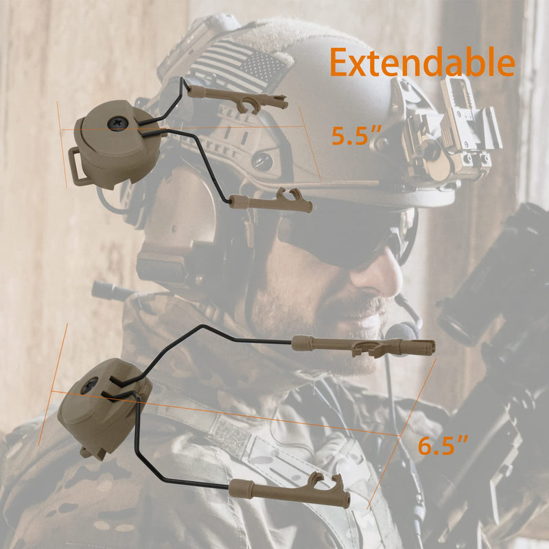 ARC Adapter Rail Mounting of Tactical Headset Compatible with Comta Headset and Helmet with ARC Rail DE