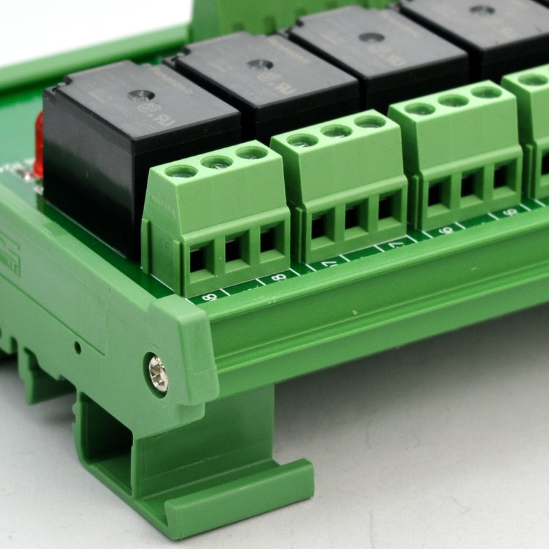 Electronics-Salon DIN Rail Mount 8 SPDT Power Relay Interface Module. (Operating Voltage: DC 5V) Operating Voltage: DC 5V