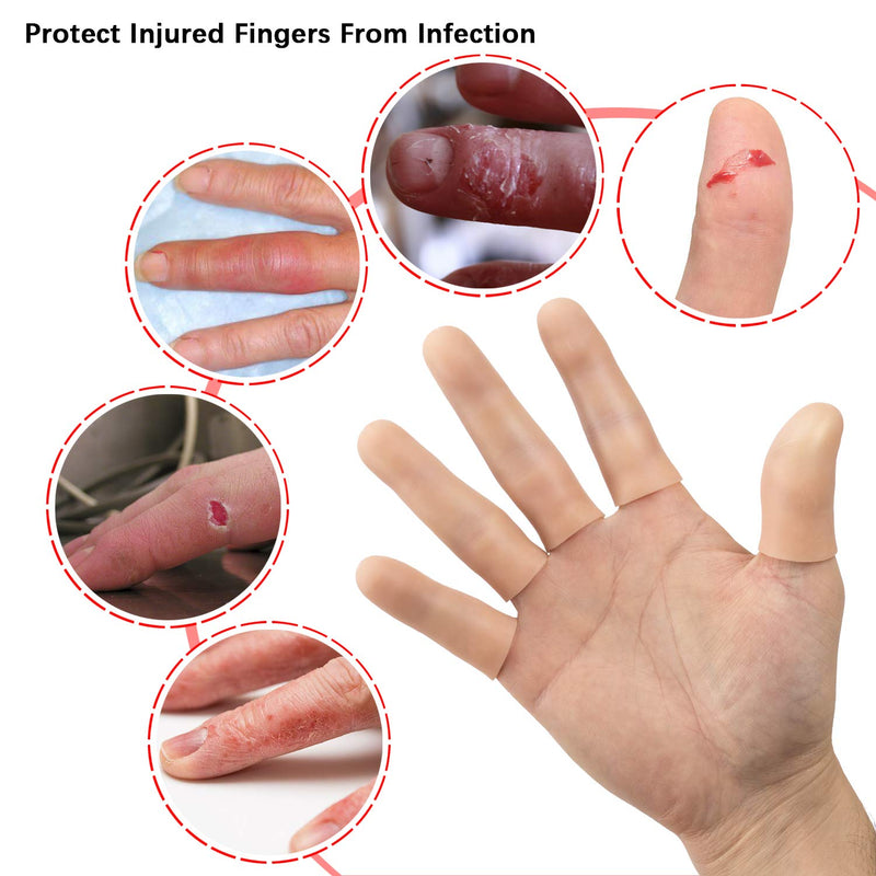Gel Finger Support Protector Gloves, Gel Finger Cots/Covers - Different Sizes Silicone Fingertips for Hands Cracking, Eczema Skin (20pcs) 20 Count (Pack of 1)