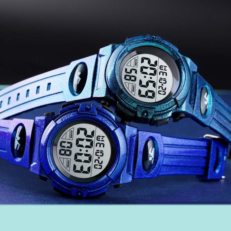 Boys Watch Digital Sports Waterproof Electronic Childrens Kids Watches Alarm Clock 12/24 H Stopwatch Calendar Boy Girl Wristwatch Dark Blue