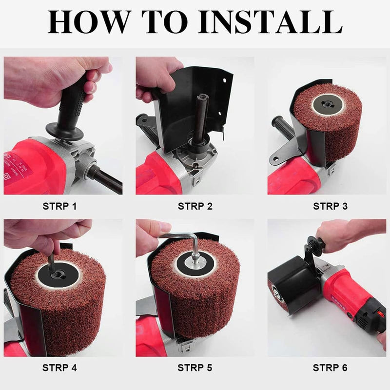 Shineboc sanding roller brush, efficient sanding roller brush made of brown corundum and synthetic fiber, sanding sleeves for sanding roller sander for sanding matting satin finishing - 180 grit