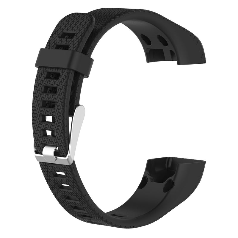 ECSEM Replacement Soft Silicone Bands and Straps Compatible with Garmin vivosmart HR+ ONLY (not for vivosmart hr) with Tool and Screw Black