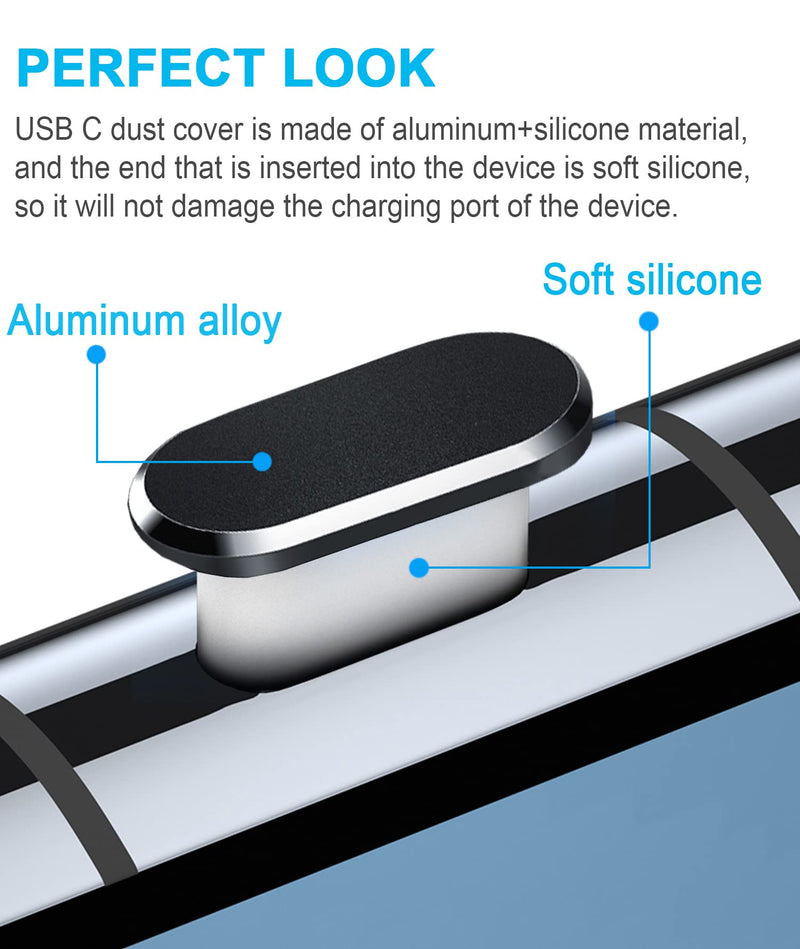 Gavemi USB C Dust Plug Dust Cover for Phone USB Type C Charging Port Speaker Anti Dust Protection Cover Kit