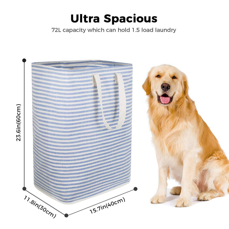 Lifewit 72L Freestanding Laundry Hamper Collapsible Large Clothes Basket with Easy Carry Extended Handles for Clothes Toys, Blue