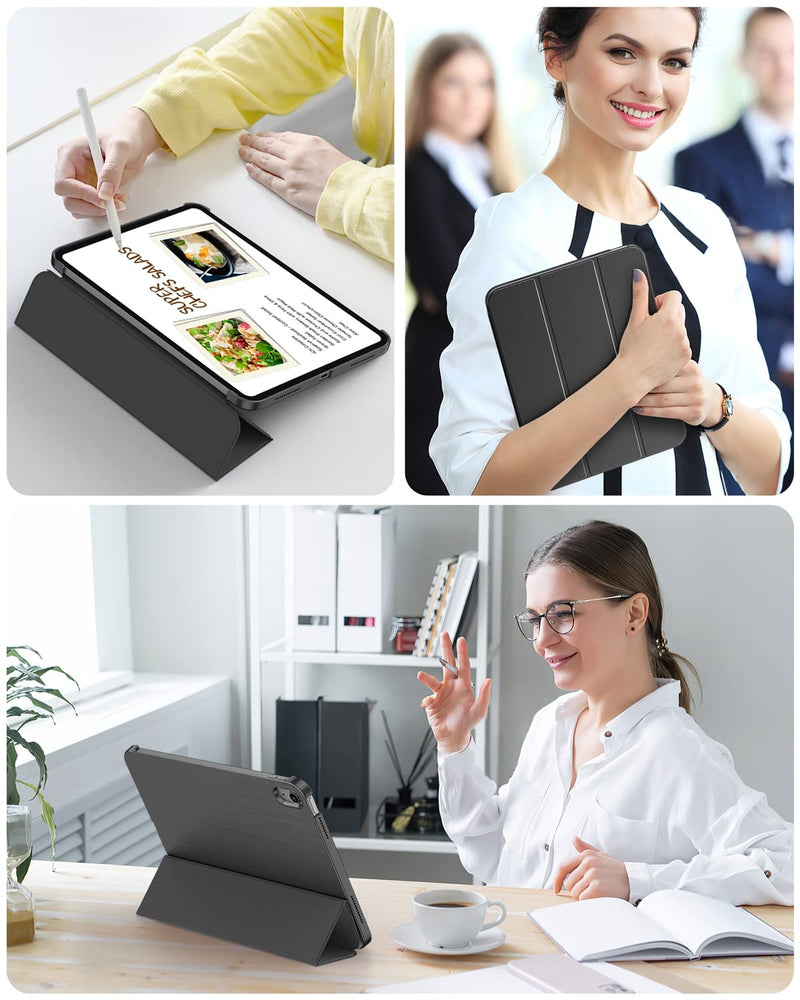Soke Case for iPad 10th Generation(10.9-inch,2022) - [Smart Cover Auto Wake/Sleep + Slim Trifold Stand], Premium Protective Hard PC Back Cover for New Apple iPad 10.9 Inch - Black