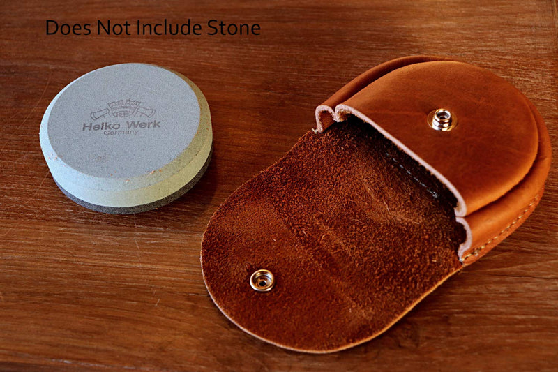 1844 Helko Werk Sharpening Stone Leather Pouch - Leather Accessory for Axe Sharpening Stones