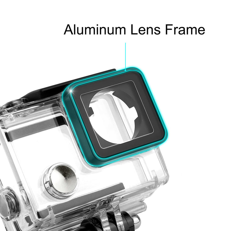YALLSAME Waterproof Case for GoPro Hero 4 3 3+, 131ft Underwater Protective Housing Accessories Ideal for Scuba Diving, Snorkeling, Surfing, Dive Housing Case for GoPro 3 Plus 3 4 Black/ Silver Waterproof Case for Hero4/3/3+