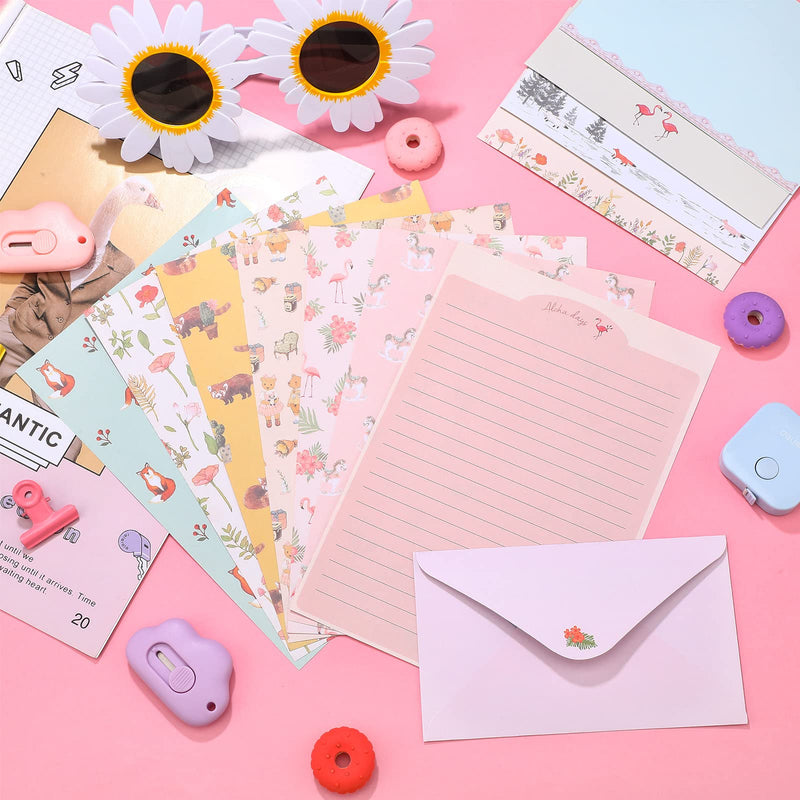 180 Pcs Stationery Papers and Envelopes Set Includes 60 Stationery Envelopes 120 Lined Stationery Writing Paper with 96 Colorful Round Dot Stickers, 10 Designs