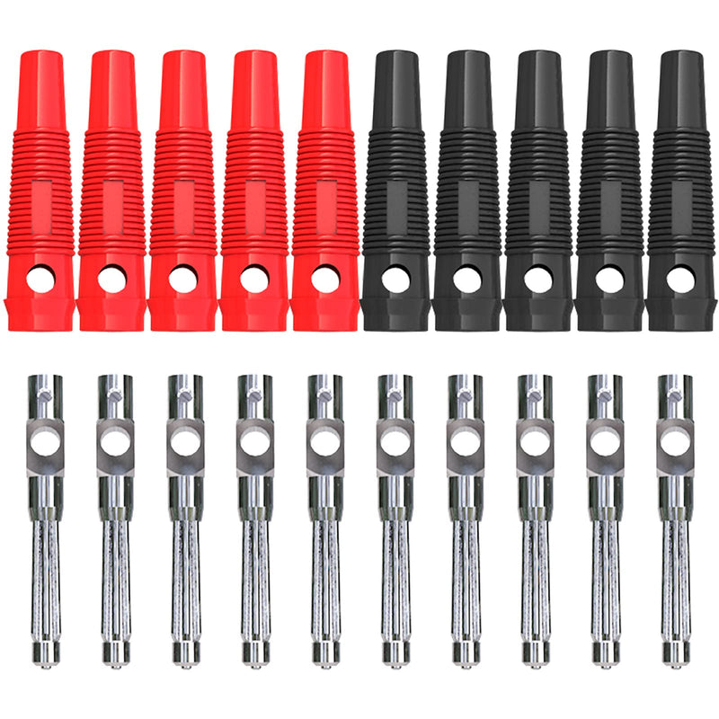 Goupchn 4mm High Current Banana Plugs Stackable 32A Screw Type Solderless Banana Connector Adapter Red + Black