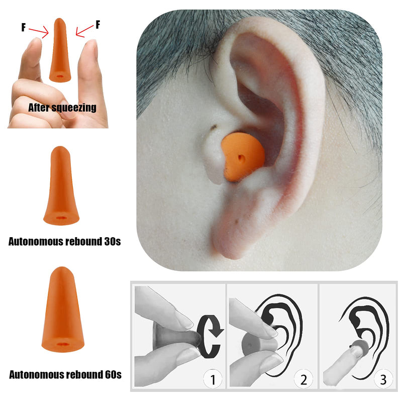 Ear Plugs for Sleeping Noise Cancelling - 33 dB Highest NRR Soft Foam Earplugs - Ear Protection Earbuds for Sleep, Concerts, Musician, Shooting, Travel, Study, Adults and Kids Style 2