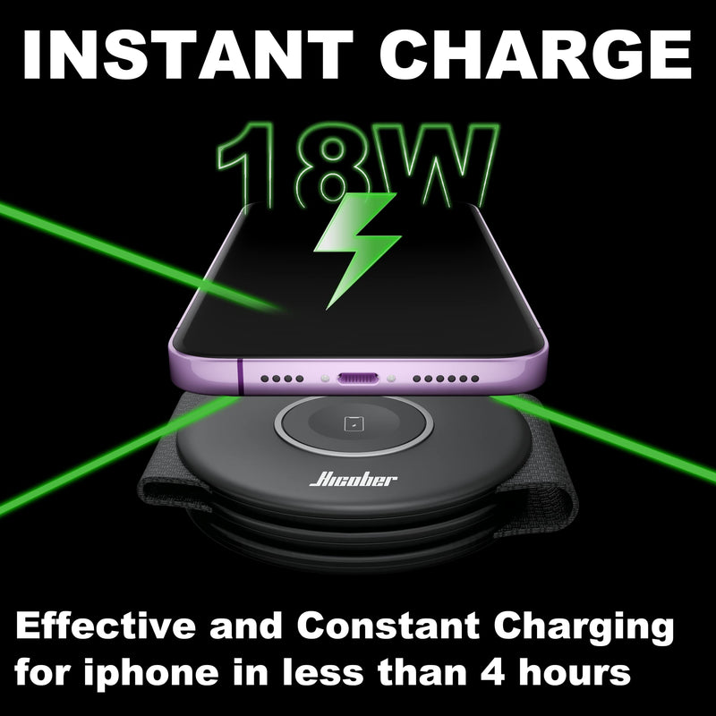 Travel 3 in 1 Charging Station for Apple Magsafe Charger, Hicober Foldable Wireless Charger Stand Compatible for iPhone Multiple Devices Apple Watch/iWatch/Airpods/iPhone 14 13 12 Pro Max Black
