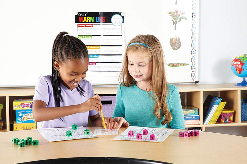 hand2mind Interlocking Snap Cubes, Plastic Cubes for Early Math, Connecting Cubes for Kids Learning, Math Manipulatives, Counting Cubes for Kids Math, Preschool Classroom Supplies (Set of 100)