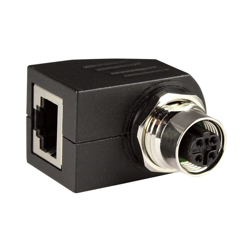 ASI ASITPA-4512FD-RAÂ  RJ45 Female to M12 4 pin Female, Right Angle Adapter