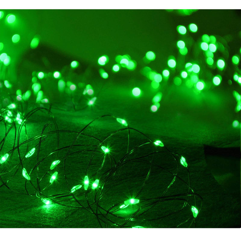 Abkshine 4-Pack 50 Led Green St Patrick's Day String Lights, Battery Operated Portable Green LED Lights for St.Patricks Day Decoration Irish Party Decor(Set of 4, Green Light)