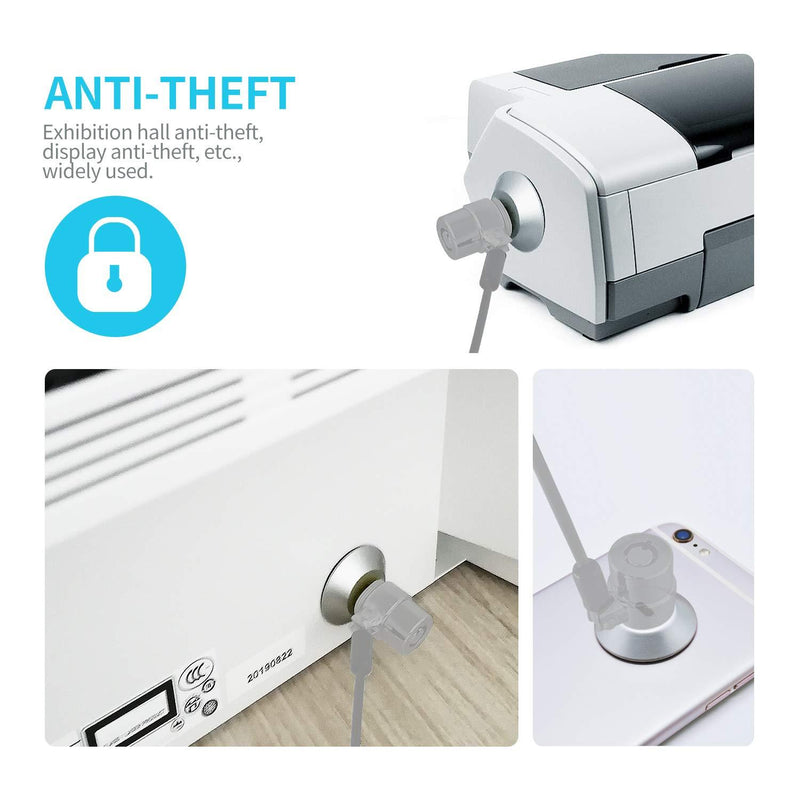 Loradar Anchor Plate Adhesive Security Plate with Slot for Cables to Lock Down Laptops, Tablets, Monitors,iPhone Smart Phone, MacBook Pad Ipad, Tablet, Other Electronic Products (Silver 2Pack) Silver 2Pack