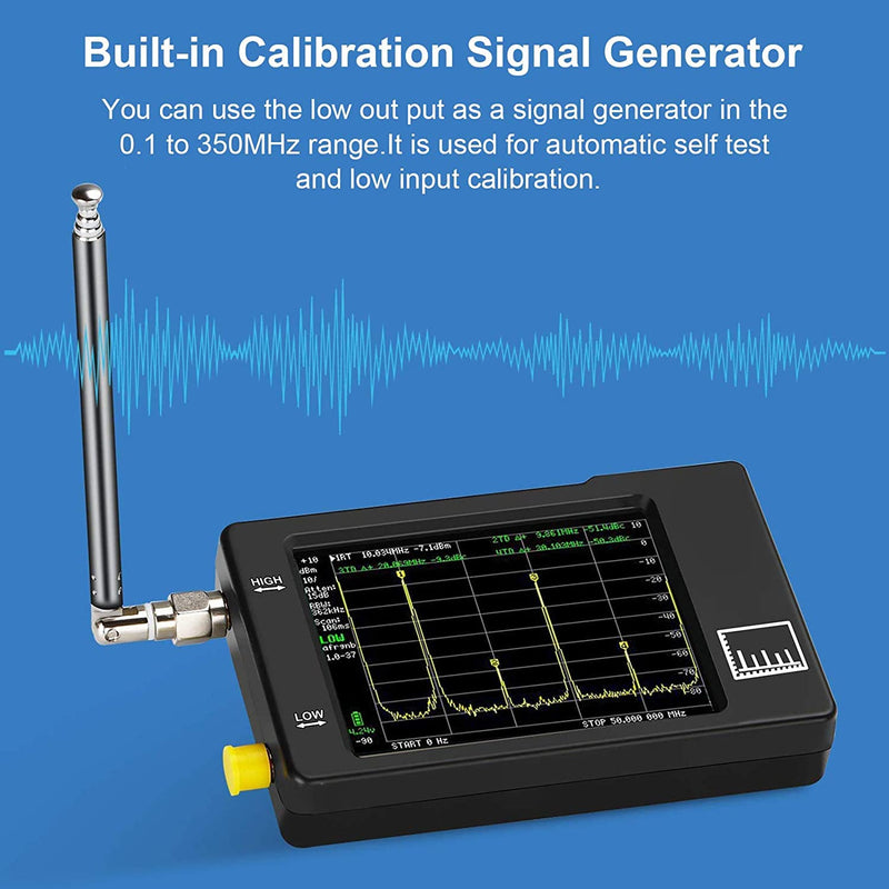 SDRGEEK TinySA Handheld Tiny Spectrum Analyzer 2.8 Inch Touching Display 100KHz-960MHz Screen Spectrum Analyzers Signal Generator with Battery