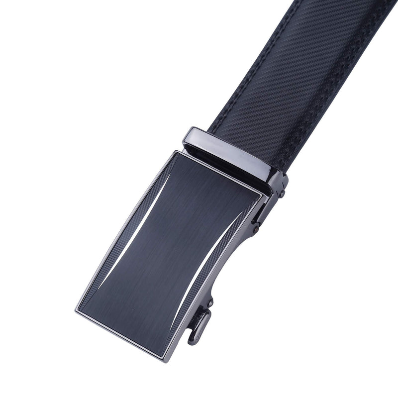 Lavemi Men's Real Leather Ratchet Dress Belt with Automatic Buckle,Elegant Gift Box Adjustable from 20" to 44" Waist Black Style1