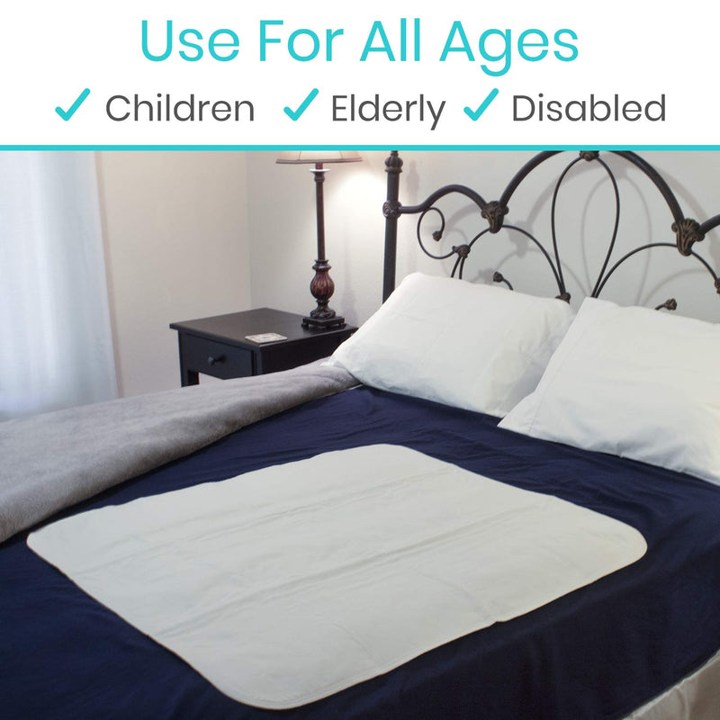 Vive Washable Incontinence Bed Pad - Heavy Duty, Absorbent Waterproof Urinary Mattress Protector - Overnight Sheet, Reusable Dry Bed Wetting Urinary Underpad Mattress Protection - Elderly Seniors, Kid 1 34" x 36"
