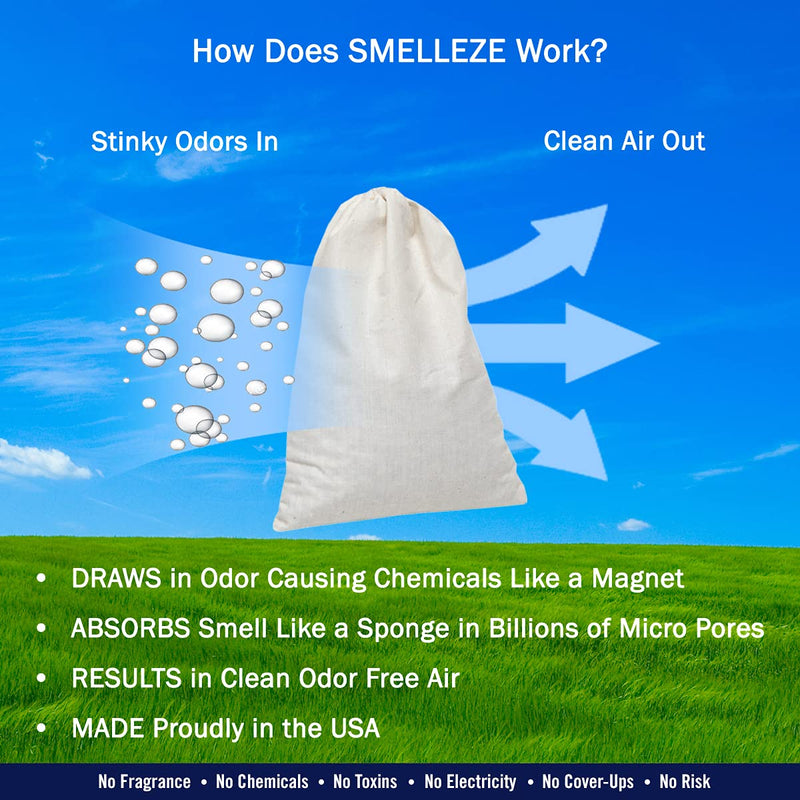 SMELLEZE Reusable M u s t y Smell Eliminator Pouch: Rids & Prevents Problems from Moisture & Humidity