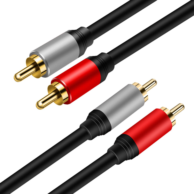 2RCA to 2RCA Cable 3Ft, Tan QY Gold-Plated 2 RCA Male to 2 RCA Male Stereo Audio Cable for Home Theater, HDTV, Gaming Consoles, Hi-Fi Systems (3Ft/1M) 3Ft/1M