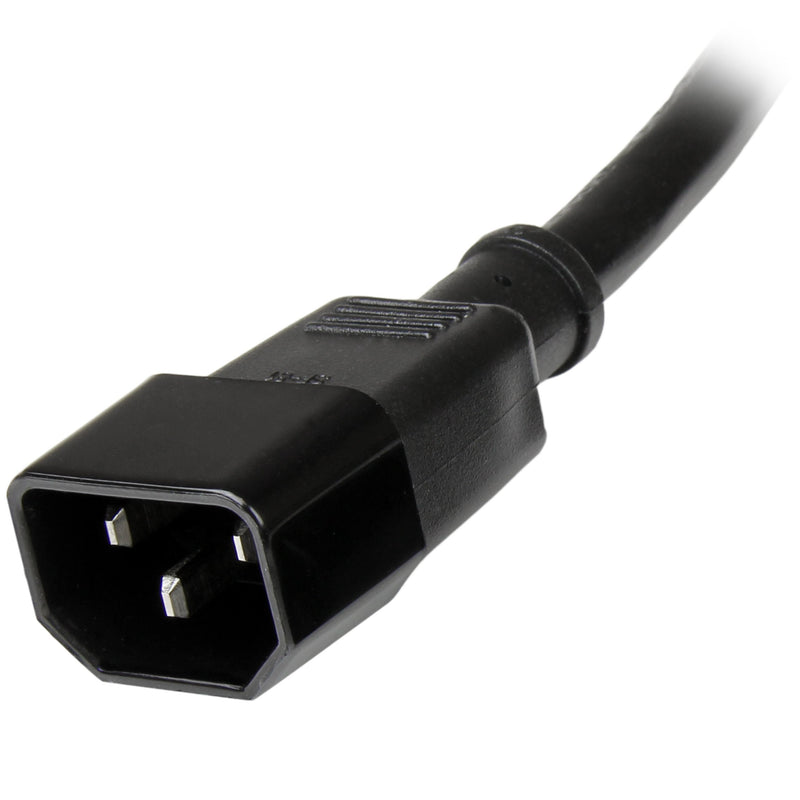 StarTech.com 3 ft 14AWG Computer Power Cord Extension - C14 to C13 PDU Style Computer Power Extension Cable 14 AWG (PXT100143) 3 ft/1 m