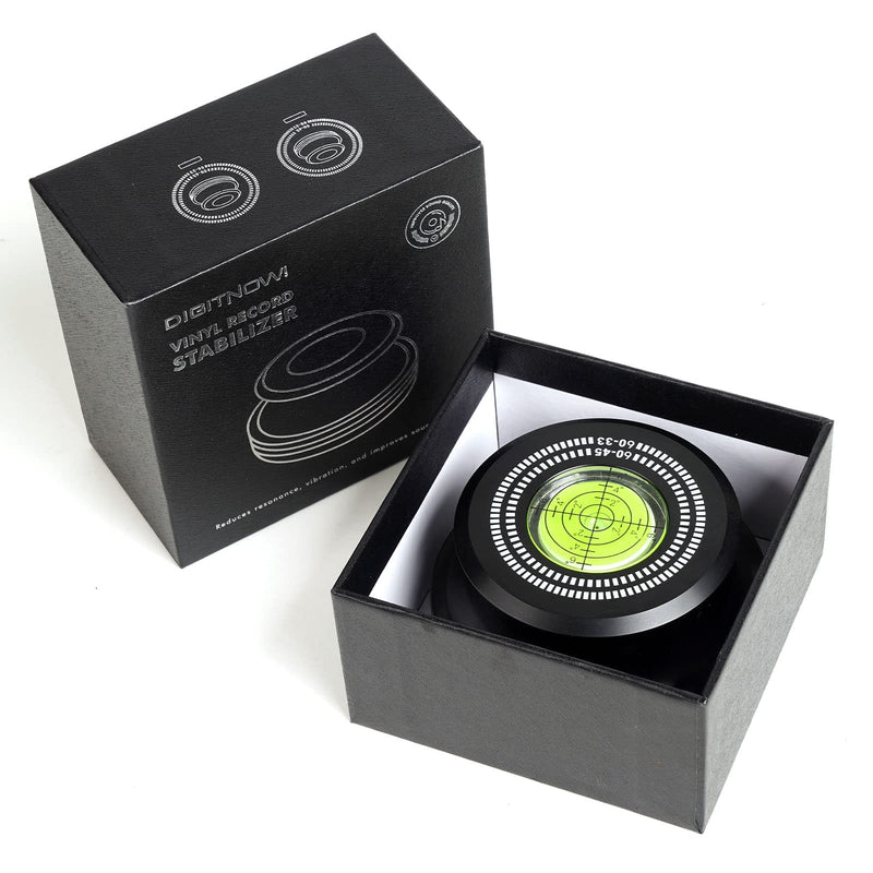 Record Weight Stabilizer,60Hz Vinyl Turntable Clamp, 60HZ 280g LP Disc Stabilizer Turntable Disc with Bubble Leveling for Vibration Balanced (Black,60HZ)