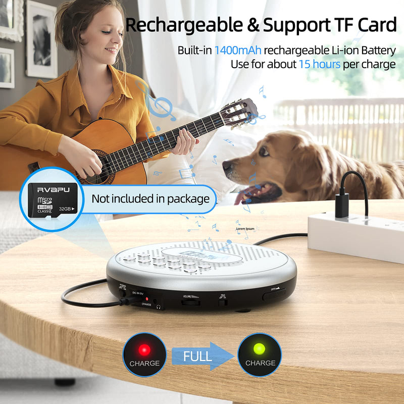 CD Player Portable, ARAFUNA Rechargeable Portable CD Players for Car with Speakers, Anti-Skip Walkman CD Player with Backlit Button, LCD Display and AUX Cable