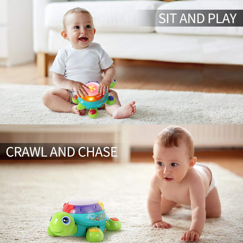 Musical Turtle Toy, English Spanish Learning, Electronic Toys W/ Lights and Sounds, Early Educational Development Birthday Gift 6 7 8 9 10 11 12 Months, 1 2 Year Olds Baby Infants Toddlers Boys Girls