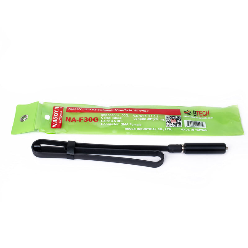 Authentic Genuine Nagoya NA-F30G 30-Inch Tactical Foldable Whip GMRS/MURS (155/465MHz) Antenna SMA-Female for BTECH and BaoFeng Radios